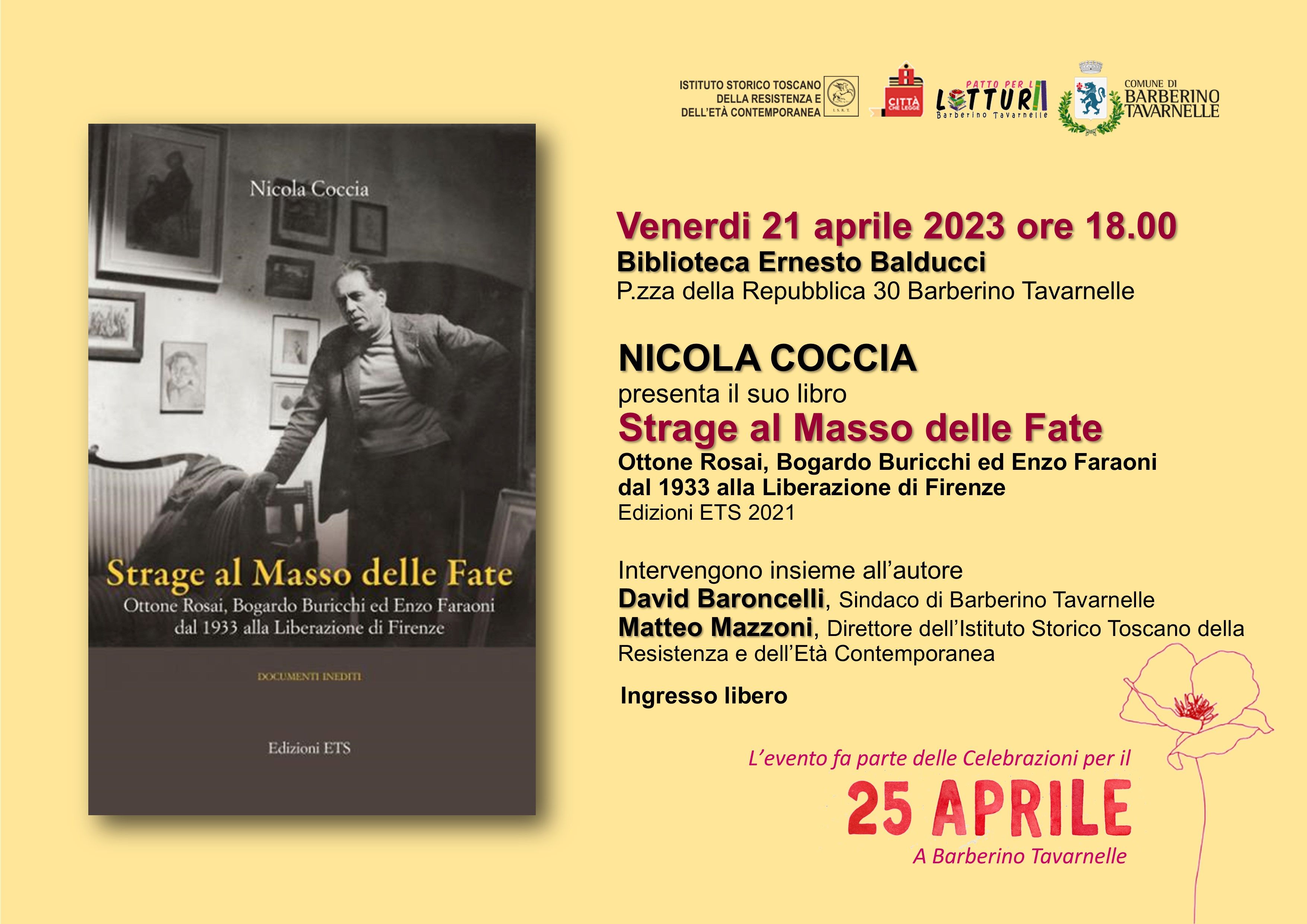 Locandina presentazione "Strage al Masso delle Fate" di Nicola Coccia