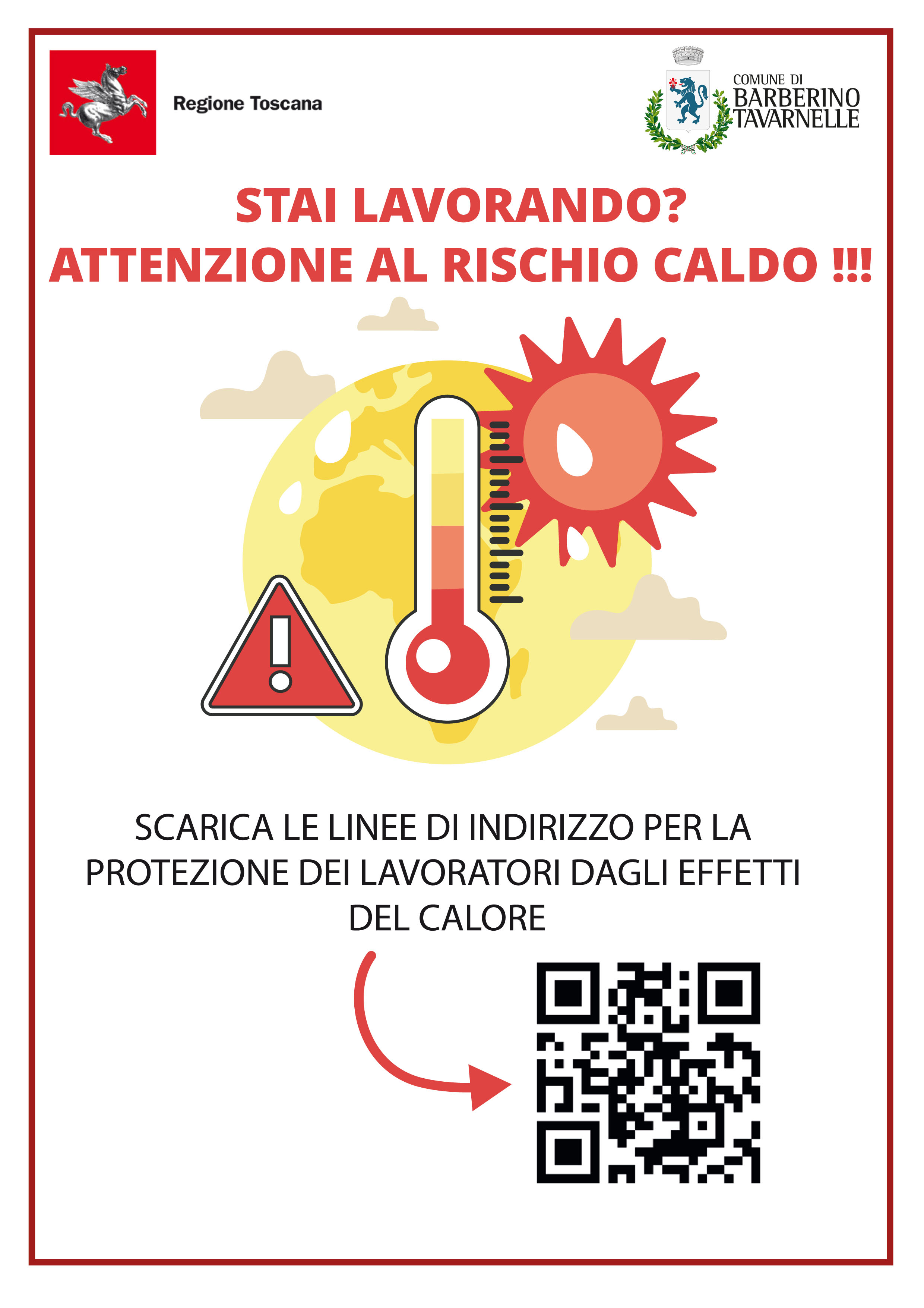 immagine locandina Regione Toscana_colpi di calore_qrcode