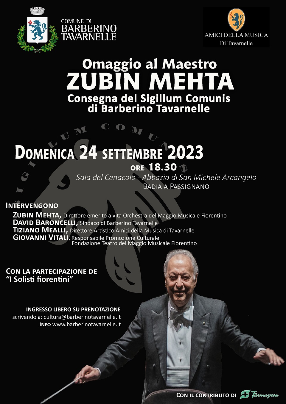 Locandina consegna Sigillum Comunis Zubin Mehta